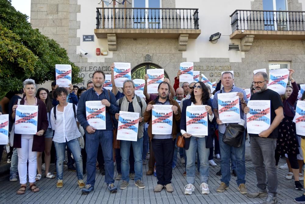 Protesta en A Coruña en defensa del gallego