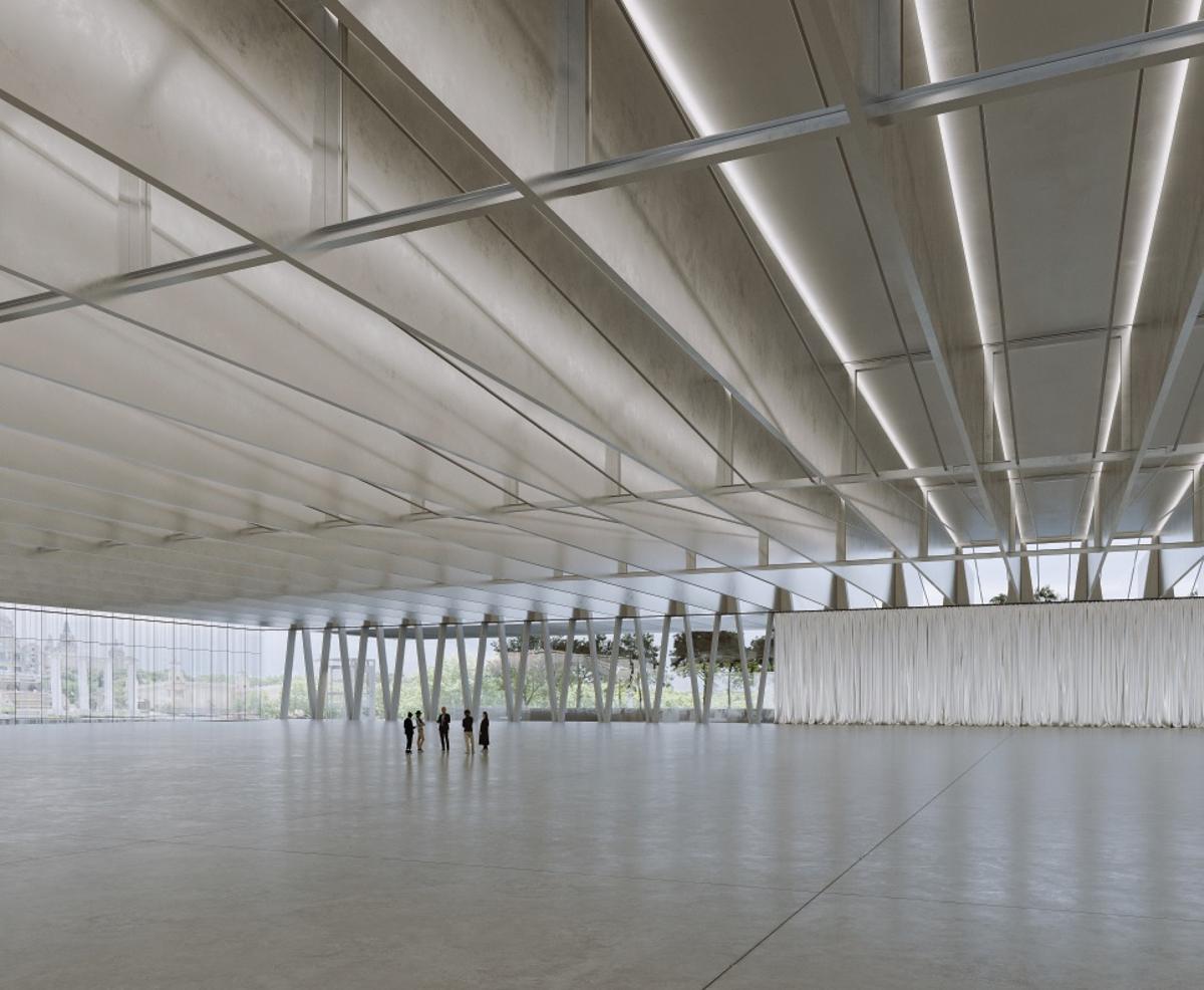 Recreación de una de las salas expositivas con que estará dotado el futuro palacio Multifuncional del recinto de Montjuïc de Fira de Barcelona.