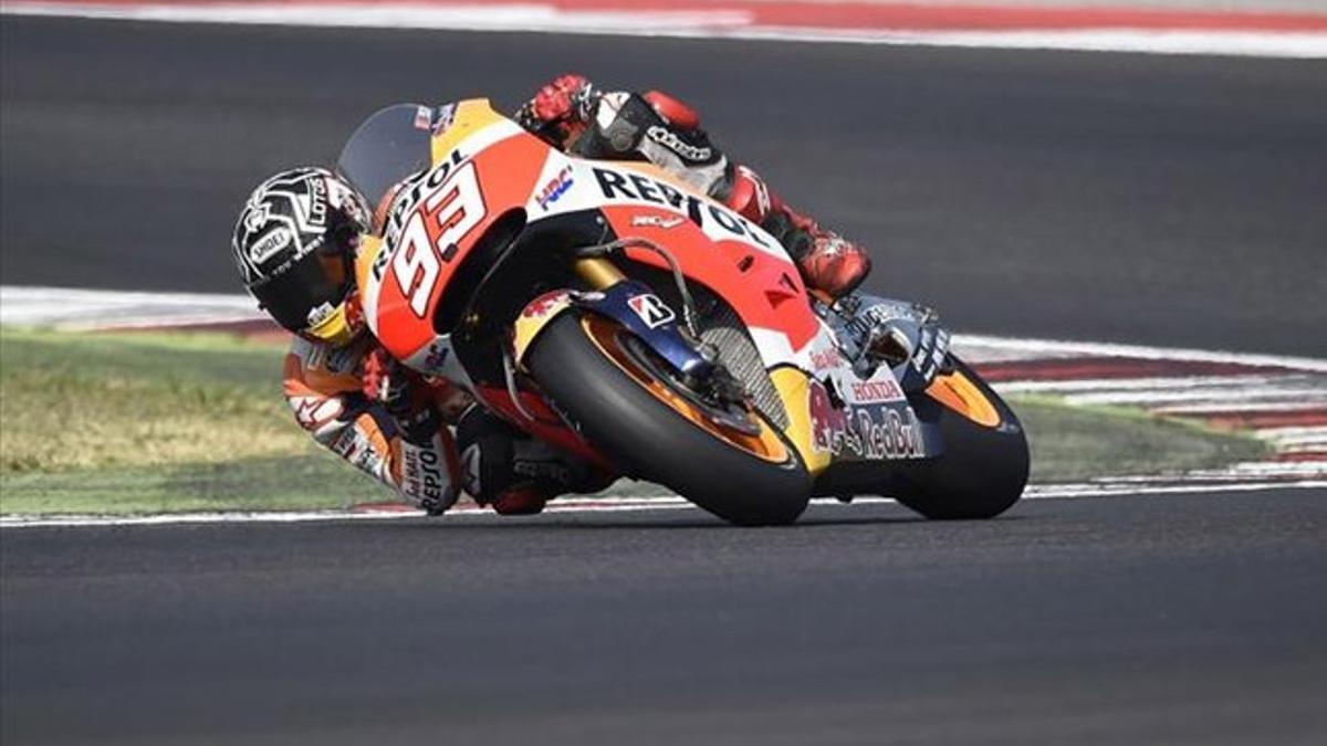 Márquez en el test de Misano