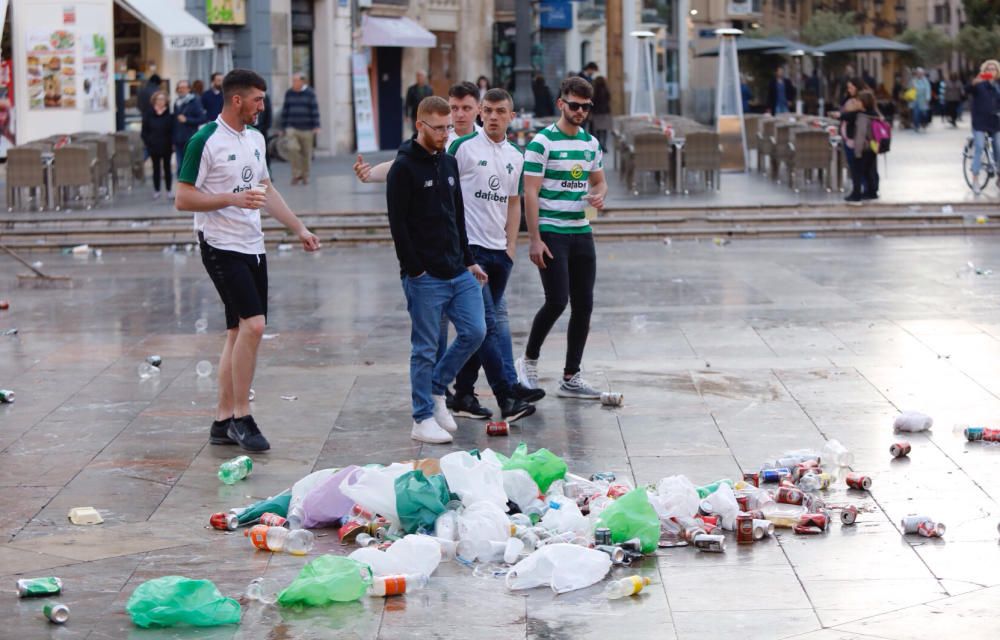 Los aficionados del Celtic invaden València