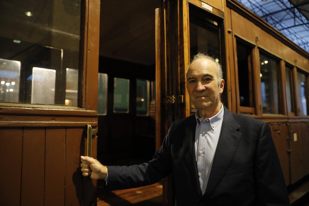 Alberto García, en el Museo del Ferrocarril