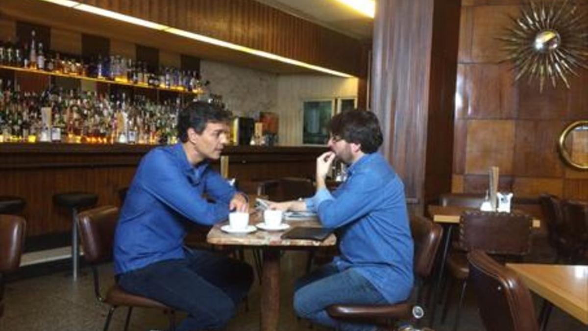 Pedro Sánchez con Jordi Évole, en la entrevista de 'Salvados', anoche.