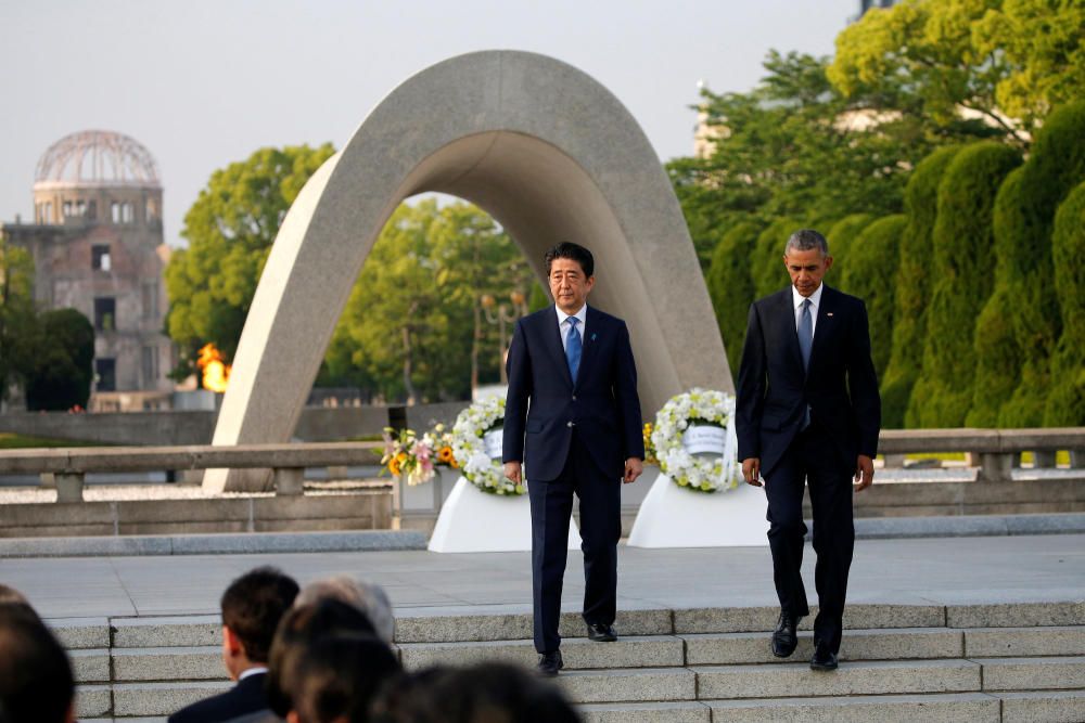 El presidente de EE.UU, Barack Obama, dijo hoy en Hiroshima que la memoria de las víctimas de la bomba atómica lanzada sobre esta ciudad en 1945 "nunca debe desaparecer".