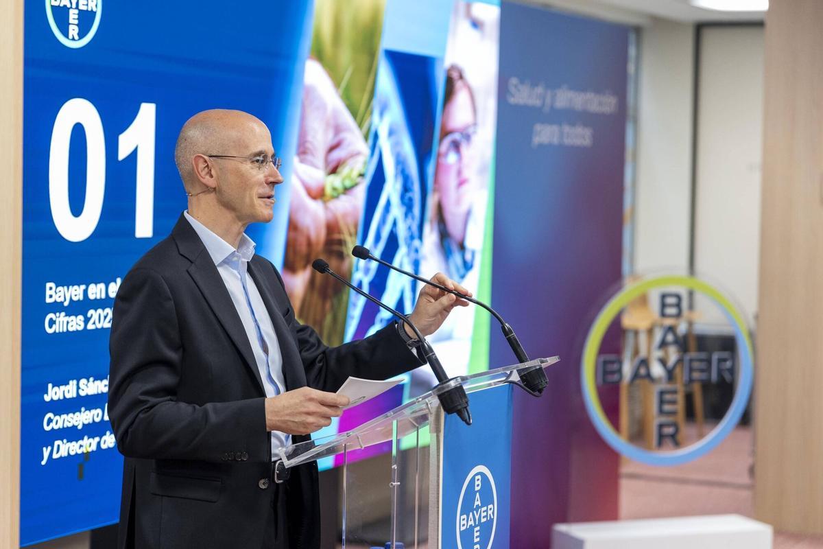 Jordi Sánchez, consejero delegado de Bayer España, en la presentación de resultados de 2025