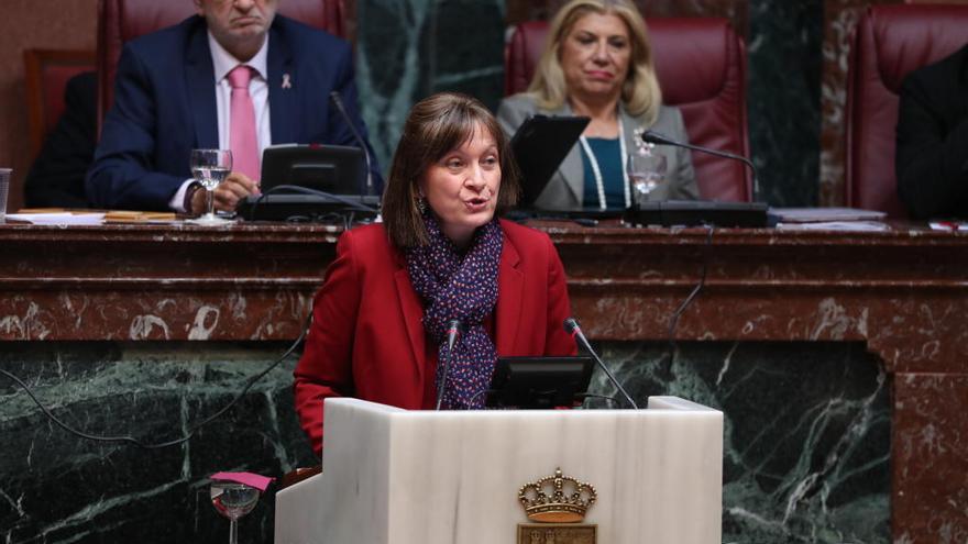 María Marín, durante su intervención en la Asamblea Regional.