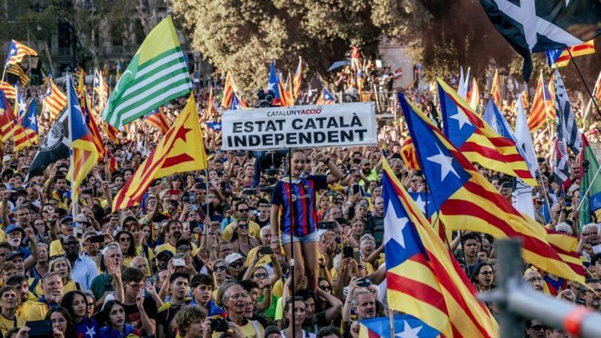 Imágenes de la manifestación por la Diada de Cataluña en Barcelona