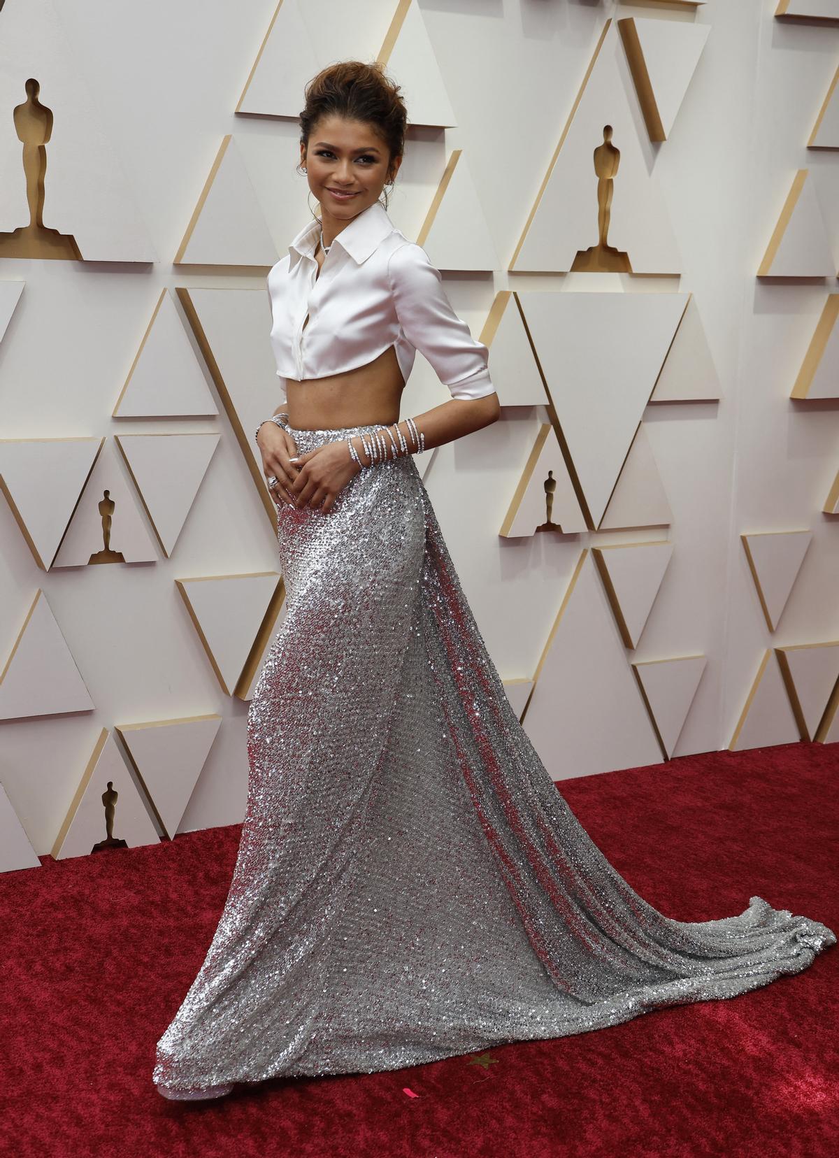 Zendaya, en la alfombra roja de los Oscars 2022.