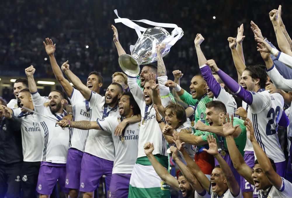 La celebración del Real Madrid tras ganar la Copa de Europ