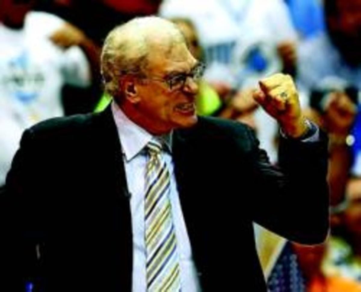 Guanyador. Phil Jackson celebra una cistella en el quart partit, a l’Amway Arena d’Orlando.