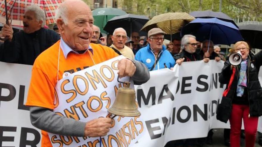 Pensionistes en una manifestació recent a Barcelona, convocada pels sindicats