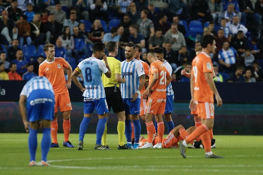 El partido entre el Málaga y el Oviedo, en imágenes