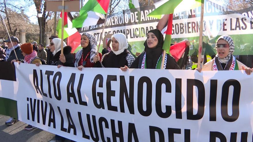 Manifestación en Madrid en apoyo a Palestina y por &quot;la ruptura de relaciones con Israel&quot;
