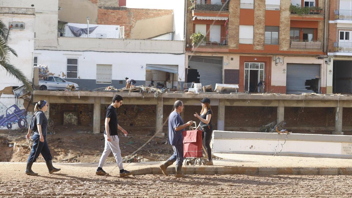 La zona cercana al barranco de Paiporta, totalmente devastada.