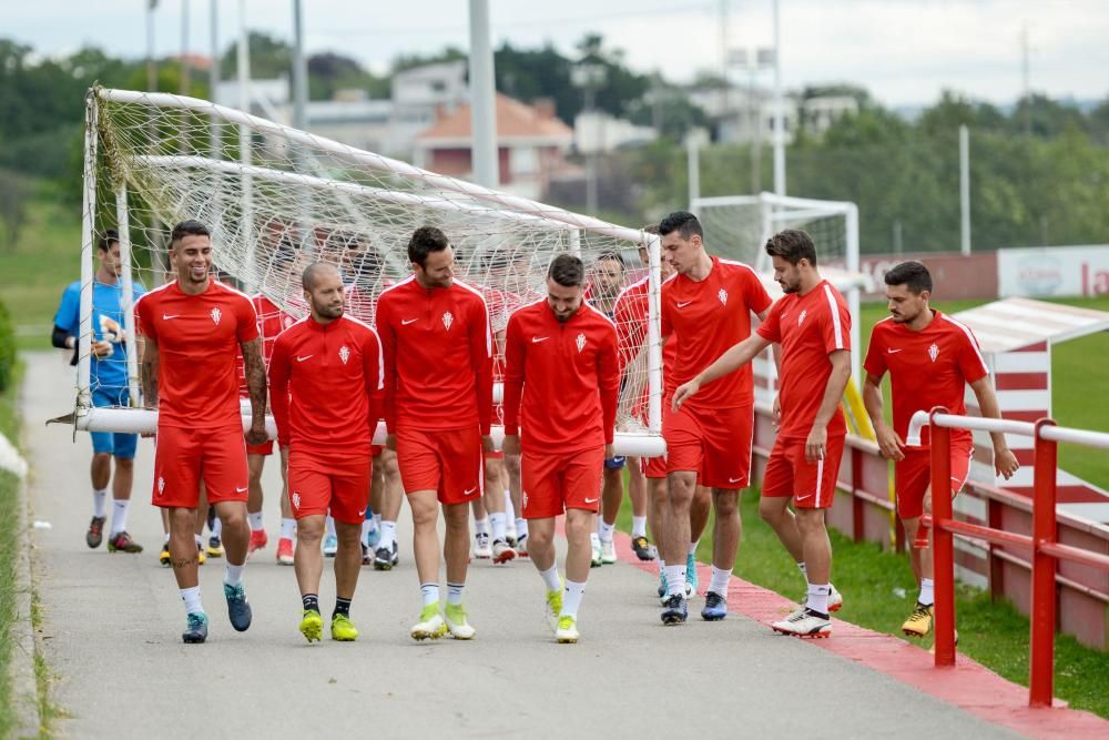 Entrenamiento del Sporting, viernes