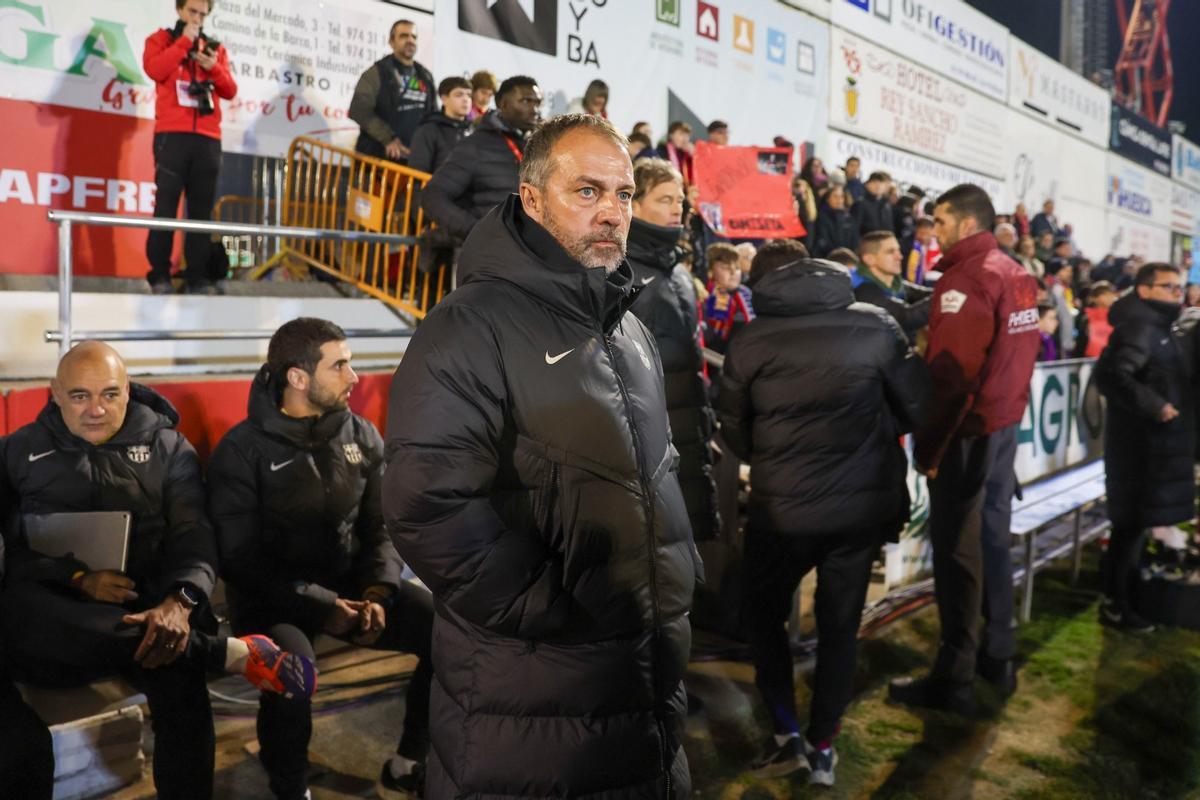Hansi Flick en el Barbastro-Barça de la Copa del Rey 2024/25