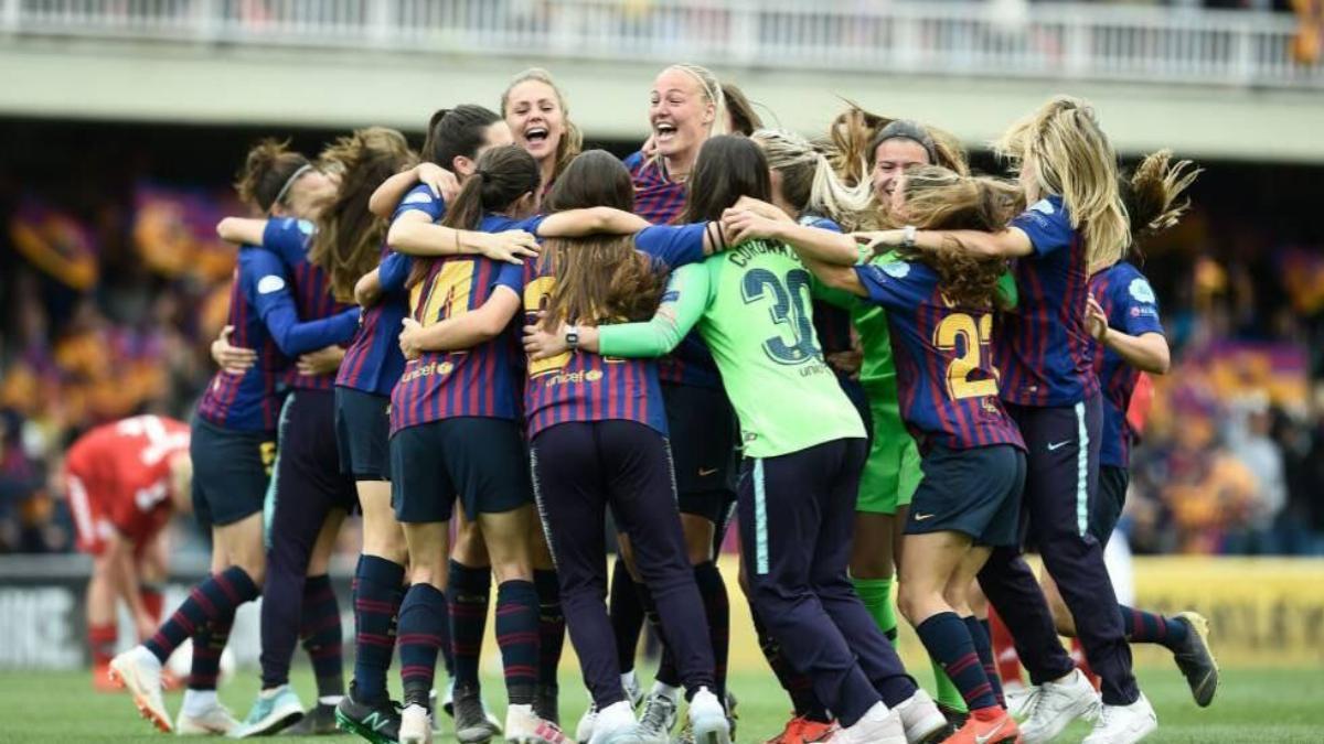 El Barça celebró en el Mini la clasificación para su primera final de la Champions de la historia (2019)