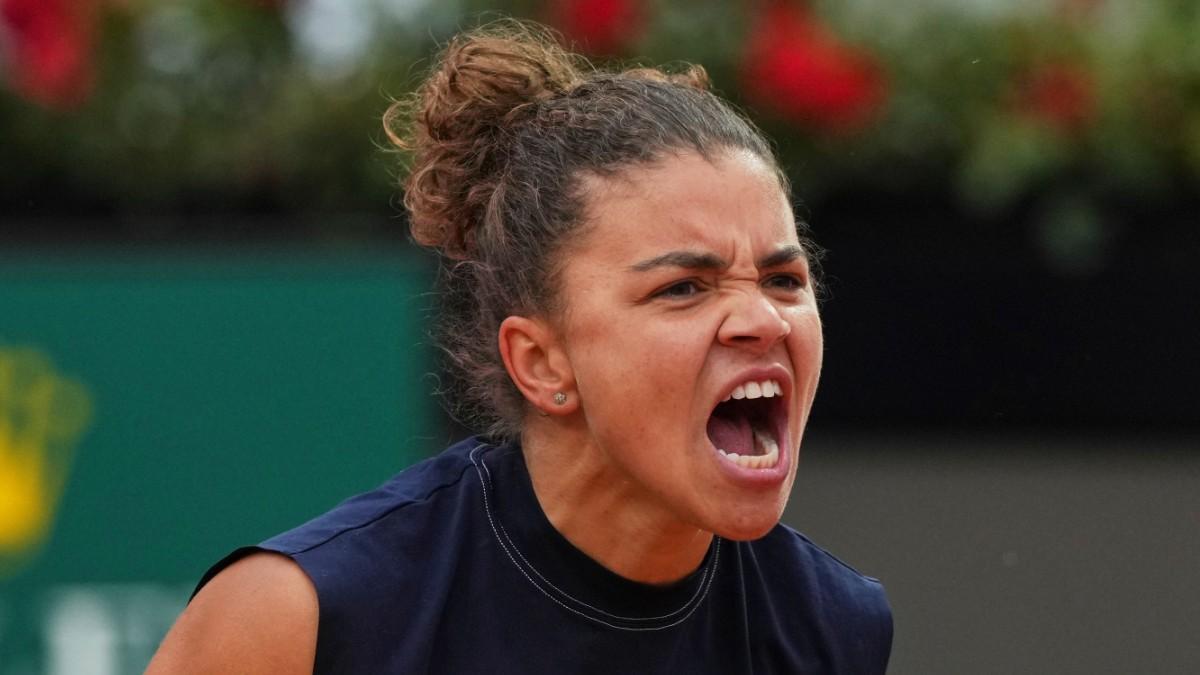 Jasmine Paolini, celebrando un punto contra Coco Gauff
