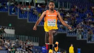 Jordan Díaz, durante el Campeonato Europeo de Atletismo