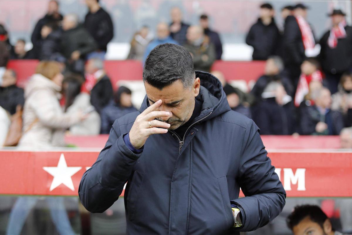 Míchel Sánchez, en el partit contra l’Athletic a l’estadi.