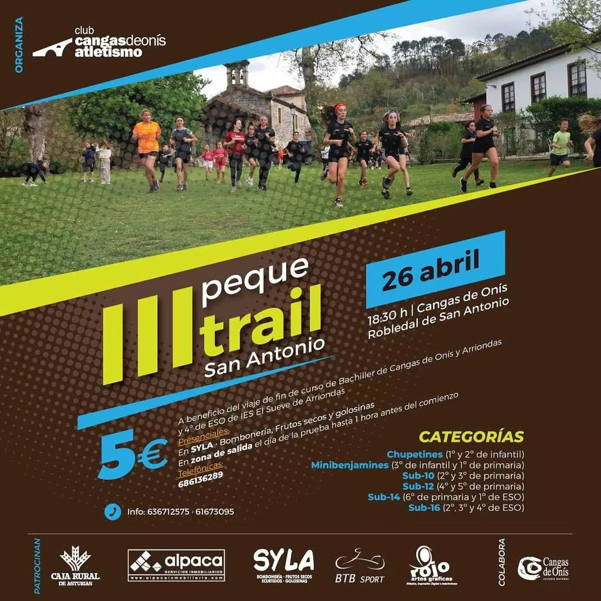 El lIII Peque Trail, este viernes, en el Robledal de San Antoniu de Cangas de Onís