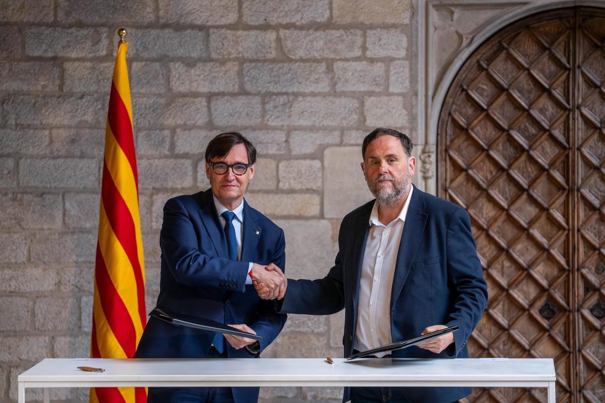 Salvador Illa y Oriol Junqueras sellan el pacto de presupuestos y consolidan la legislatura