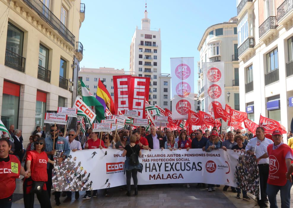 Miles de personas secundan en Málaga la marcha central del Primero de Mayo en Andalucía