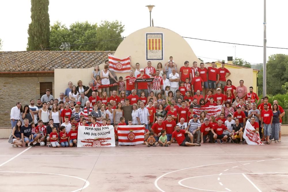 Les penyes Pere Pons i Pablo Machine celebren a Sant Joan de Mollet la gran temporada del Girona FC