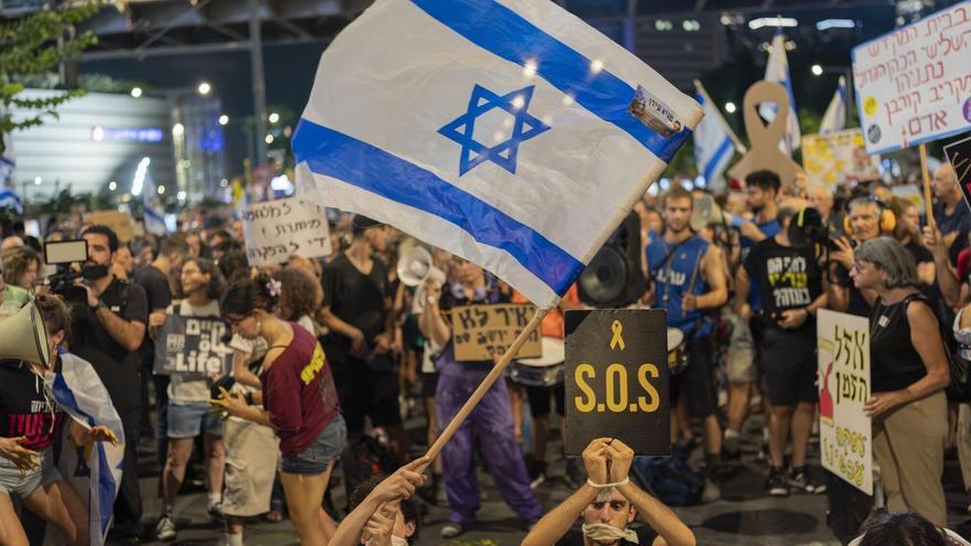 Protestas recientes en Israel a favor del alto al fuego.