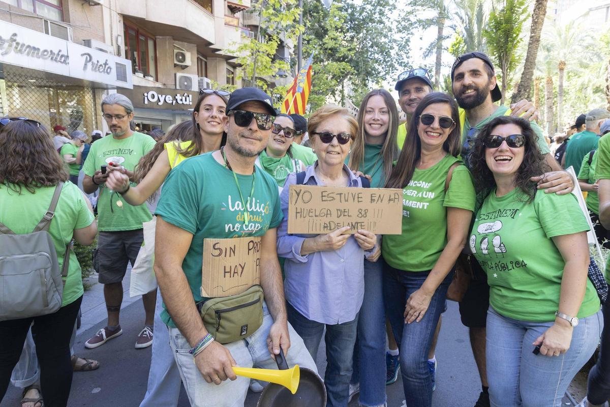 Noveno día de huelga de profesores: la lucha docente sigue viva en Alicante