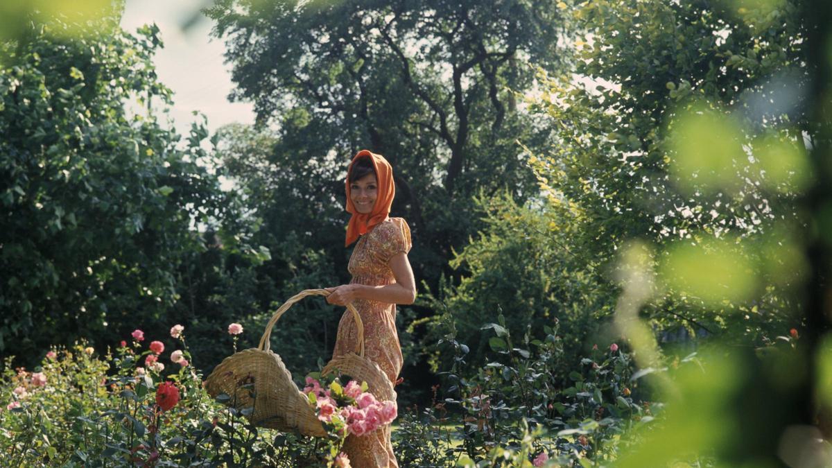 En el jardín, Audrey Hepburn era muy feliz.