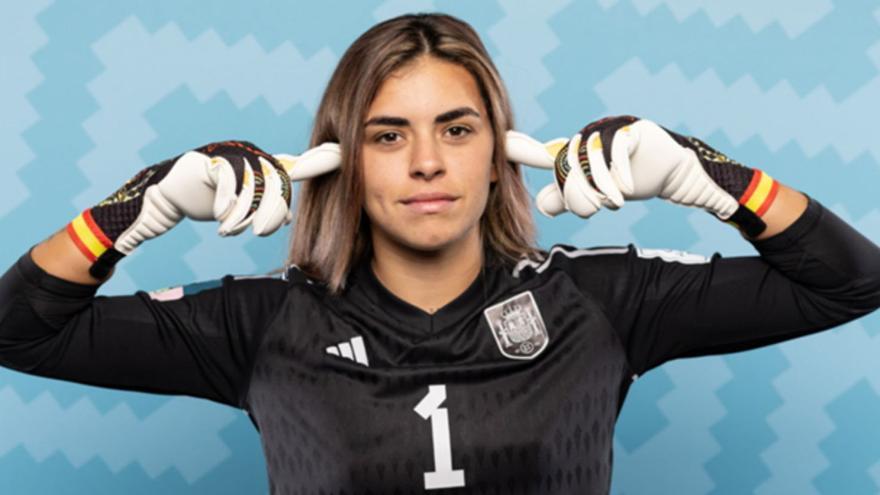 La portera grancanaria del combinado nacional María Isabel Rodríguez Rivero, Misa, en una imagen promocional de la firma deportiva Adidas.