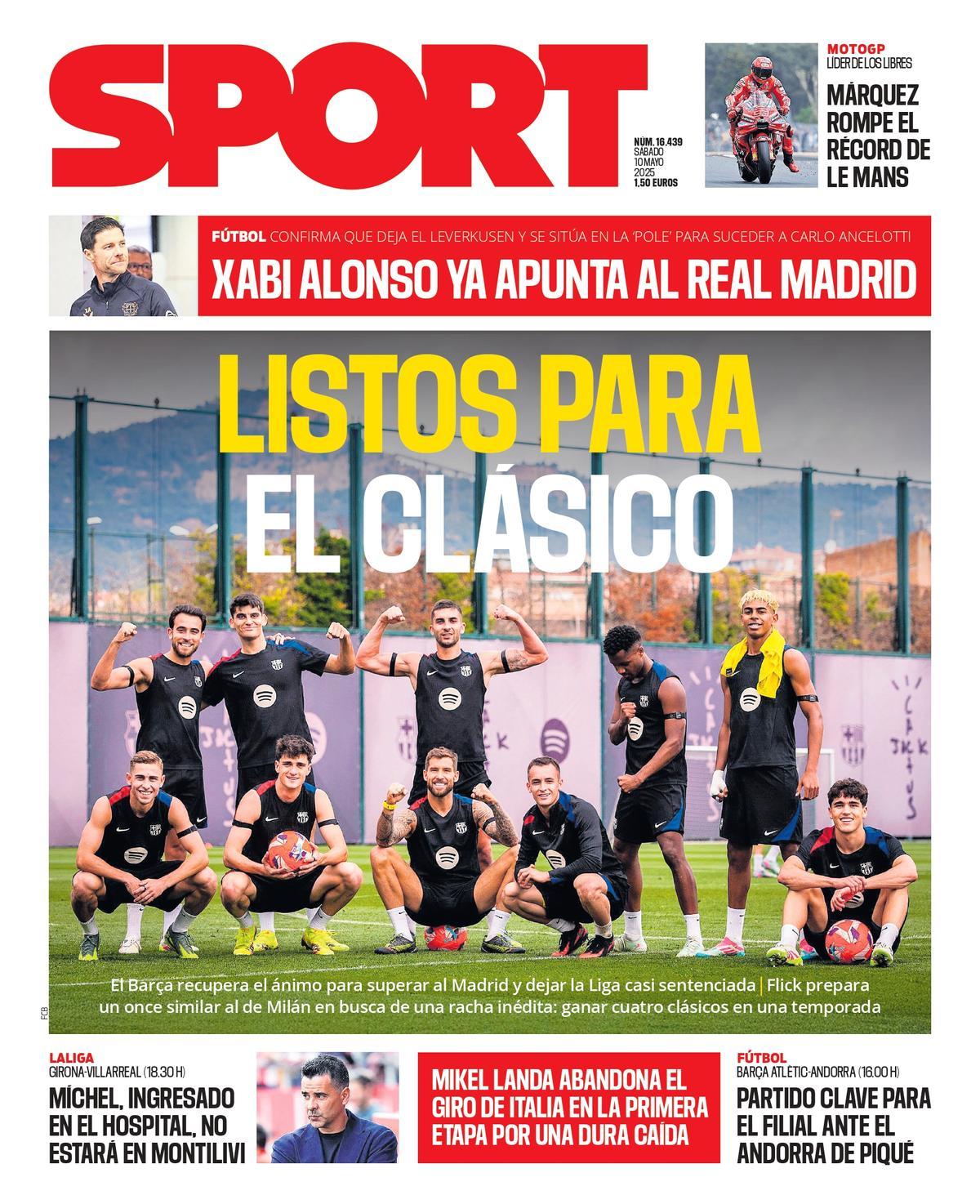 La portada SPORT de hoy 10 de mayo