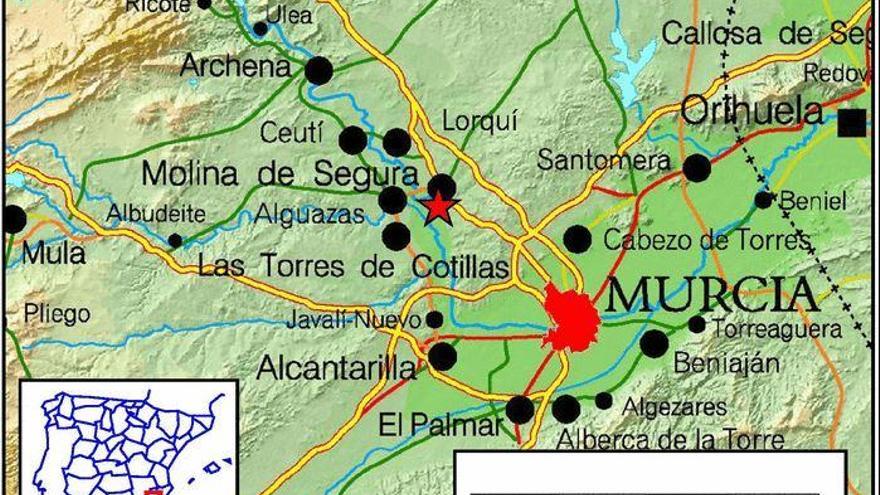 Vista del terremoto en el mapa