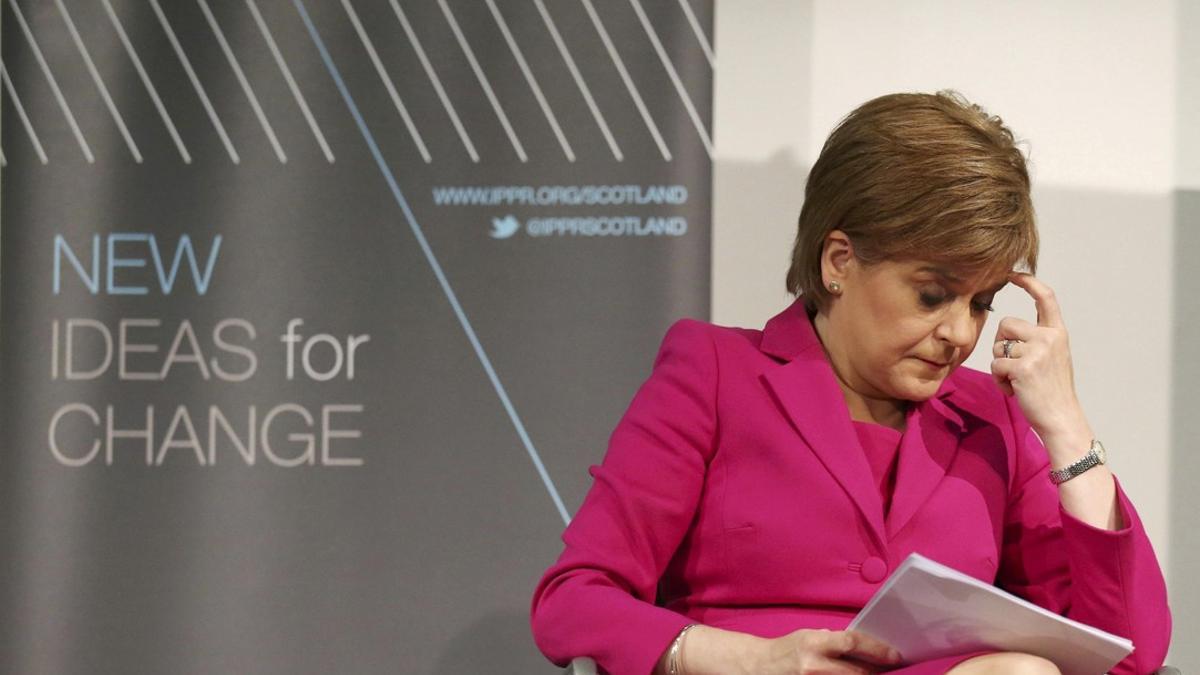 Scotland's First Minister Nicola Sturgeon attends the conference of the Institute for Public Policy Research think tank in Edinburgh