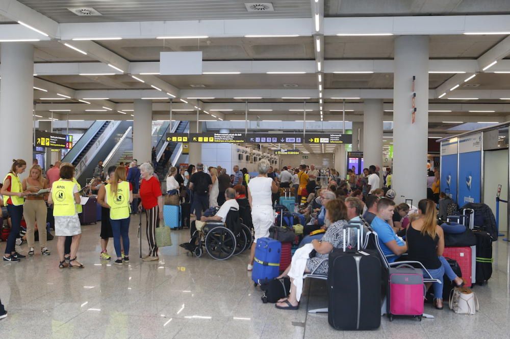 Afectados por la suspensión de pagos de Thomas Cook en el aeropuerto de Palma