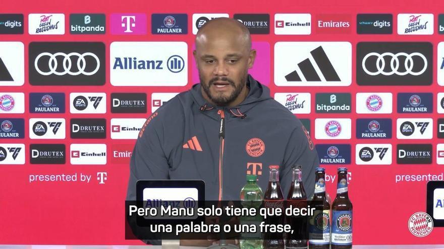 Kompany resume el papel de Neuer en el Bayern: "Solo necesita decir una palabra y pone orden inmediatamente"