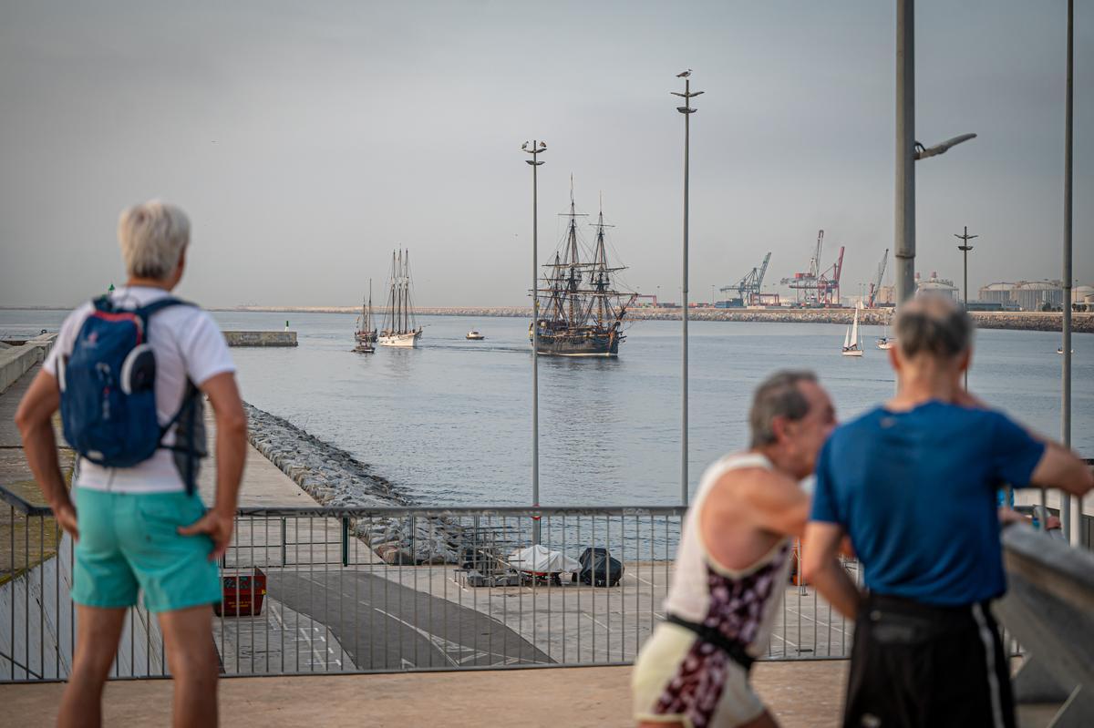 El Götheborg de Suecia, el velero más grande del mundo, recala en Barcelona