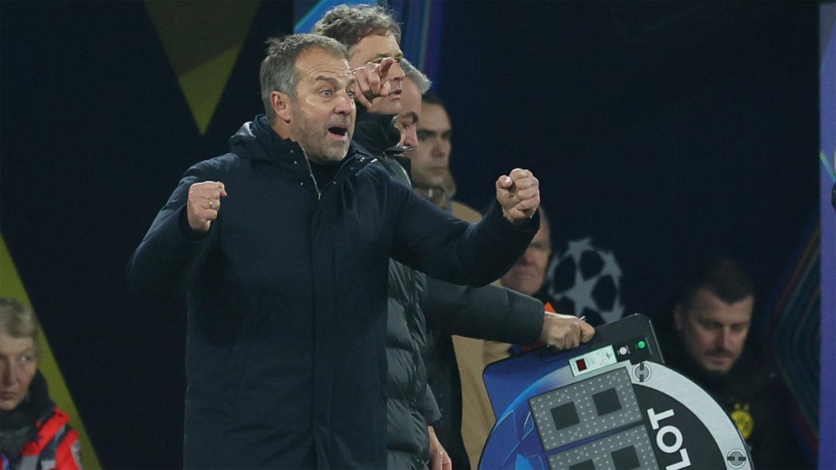 Hansi Flick 'canta' el gol de la victoria en Dortmund
