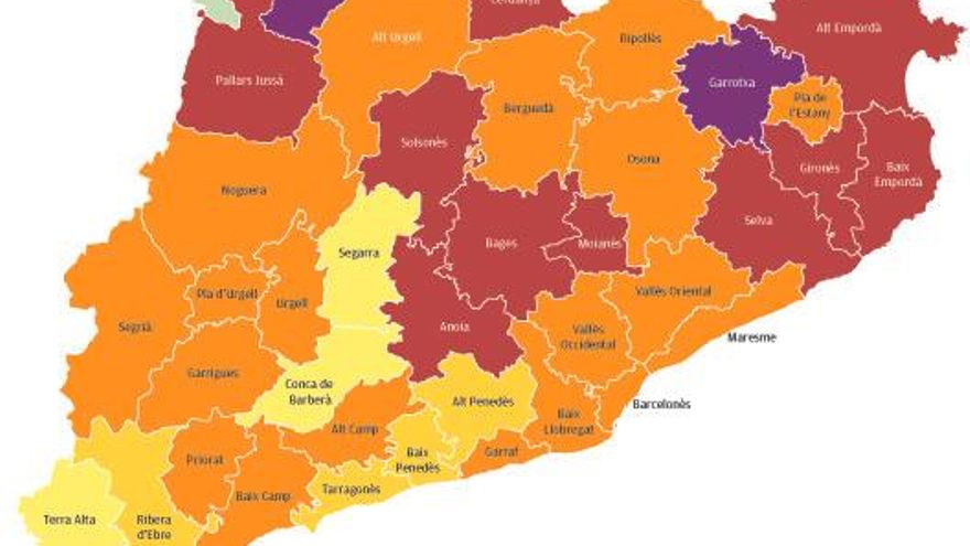 La Catalunya Central millora tot i continuar amb un risc alt