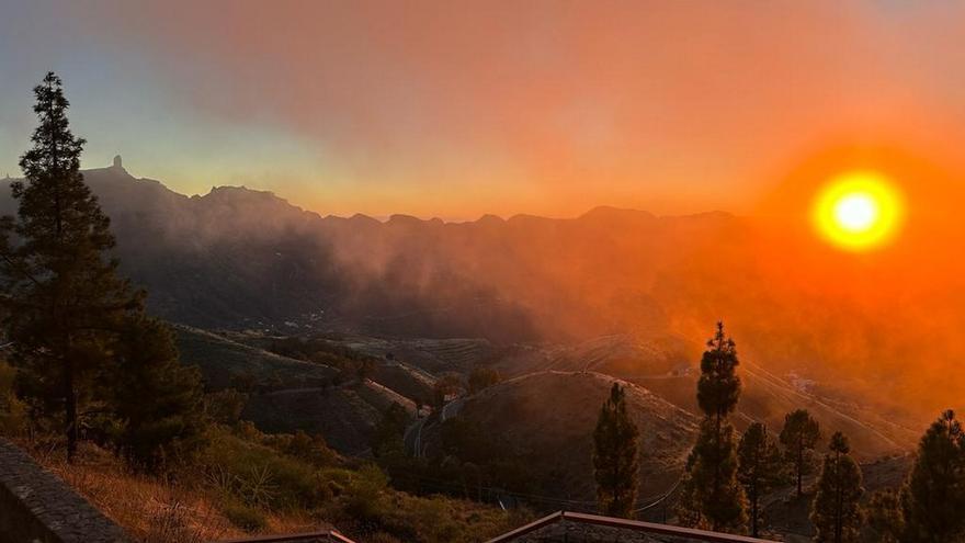 Atardecer otoñal en el Parador de Tejeda