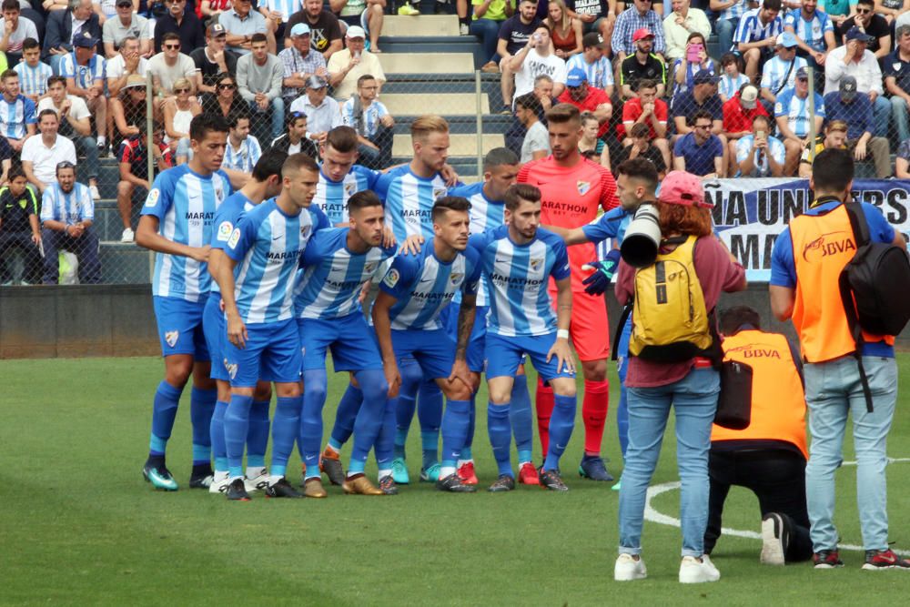 El filial malaguista empata a cero con el conjunto murciano en la ida y se jugará el ascenso en la vuelta.