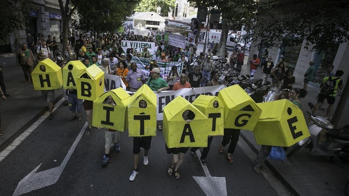 Marcha contra el asedio inmobiliario.