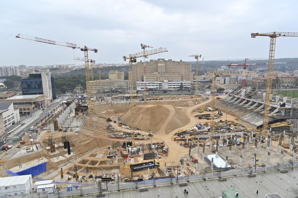 Estado actual de las obras de La Romareda.