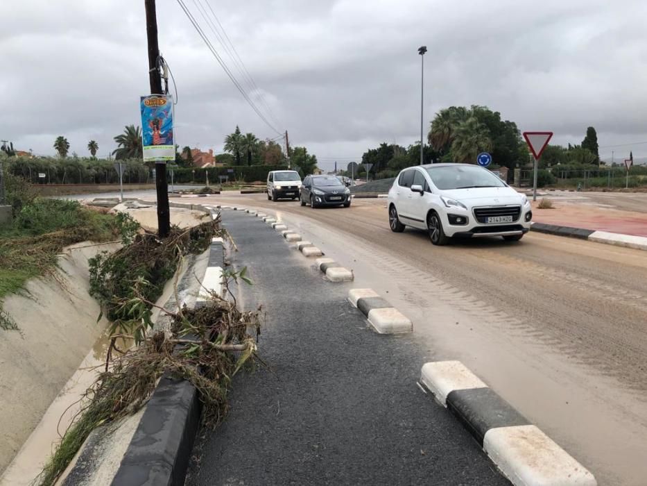 Así han quedado carreteras y caminos de Elche con