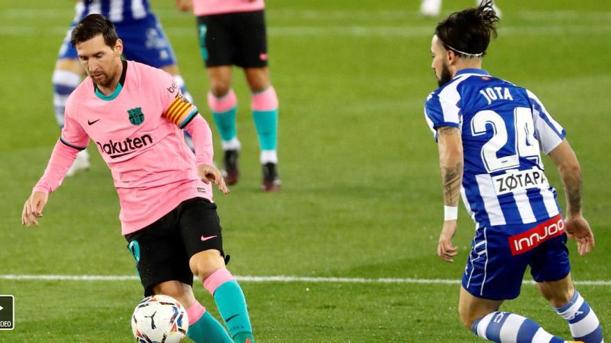 Messi en una jugada contra l&#039;Alabès en el partit d&#039;aquest 31 d&#039;octubre del 2020