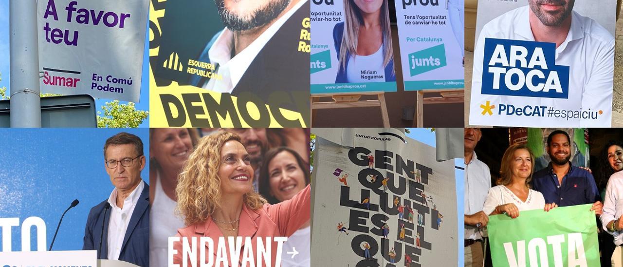Carteles electorales de los partidos en Catalunya