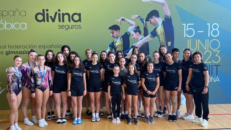 La Gimnasia Aeróbica de Xàtiva logra seis medallas en el Campeonato de España