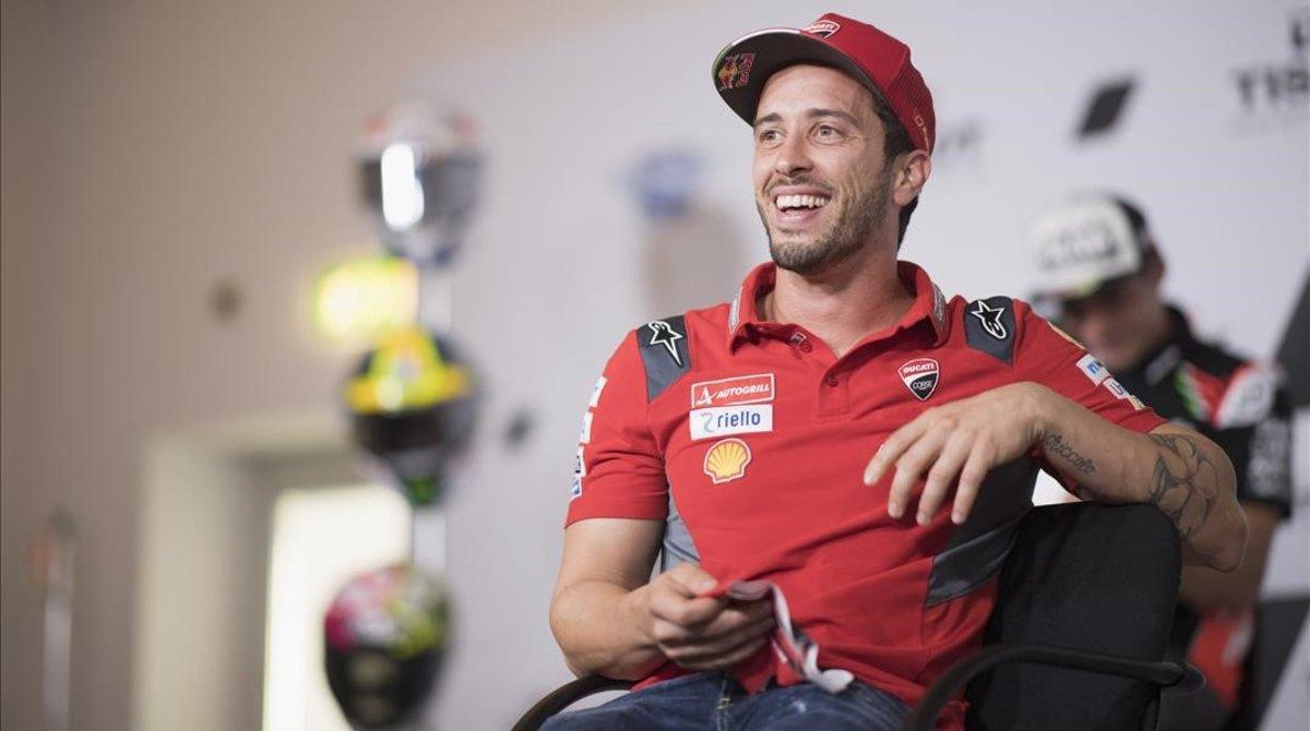 El itaiiano Andrea Dovizioso (Ducati),en la conferencia de prensa de hoy en San Marino.
