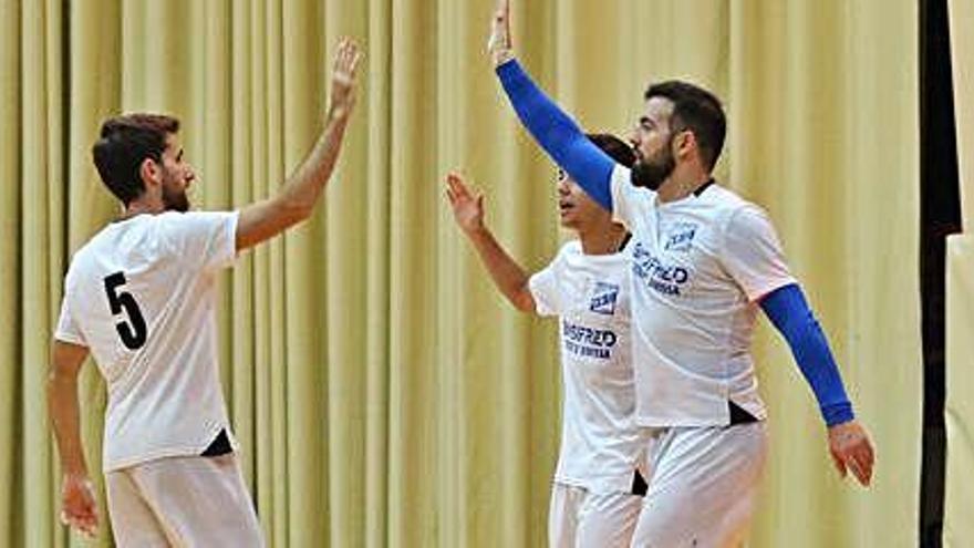 Los jugadores del Gasifred Atlético celebran uno de su goles durante uno de los partidos disputados en la presente temporada.