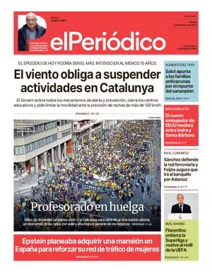 La portada de EL PERIÓDICO del 12 de febrero de 2026